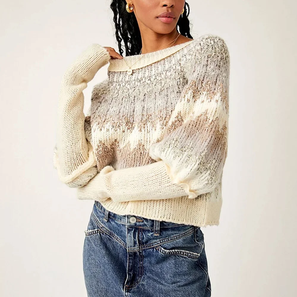 Free People Home For The Holidays Balloon-Sleeve Sweater - Picture 3 of 8